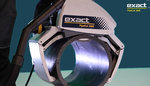 Plastic pipe cutting in progress