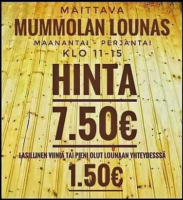 Suomipaikat - Mummolan lounaat viikolla 50 Suomipaikat - Mummolan lounaat viikolla 50