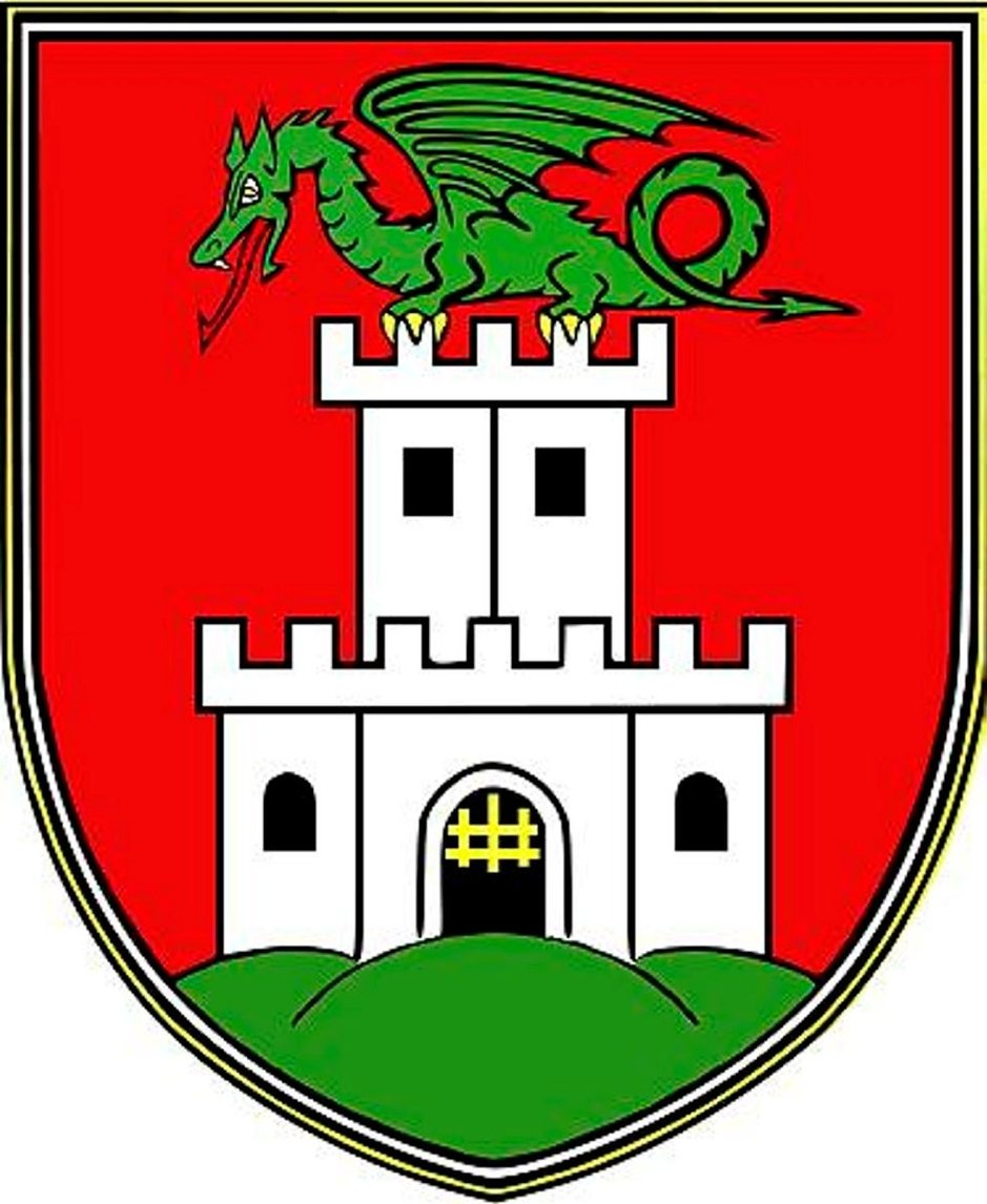 Ljubljanan kaupungin vaakuna.
Ljubljanan kaupungin vaakuna.
